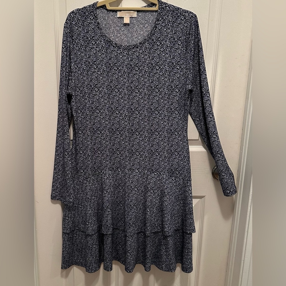 Michael Kors Dress, blue & white floral print Size Large Great condition